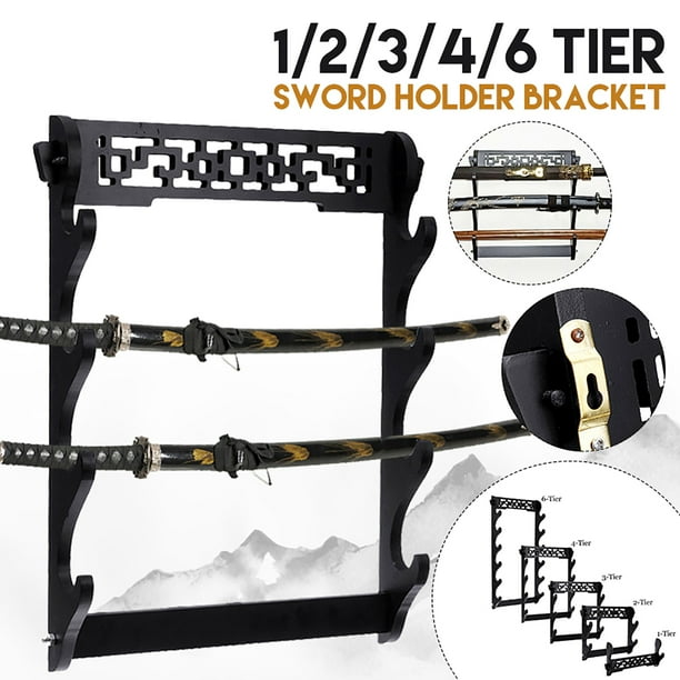 1Tier Display Hanger Rack Wall Mount Sword Holder Bracket Katana Wakizashi Stand 1Tier Display Hanger Rack Wall Mount Sword Holder Bracket Katana Wakizashi Stand